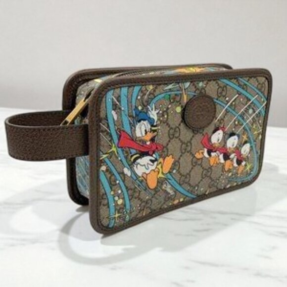 NEW Authentic Gucci x Disney Gucci Donald Duck cosmetic case - Picture 1 of 5